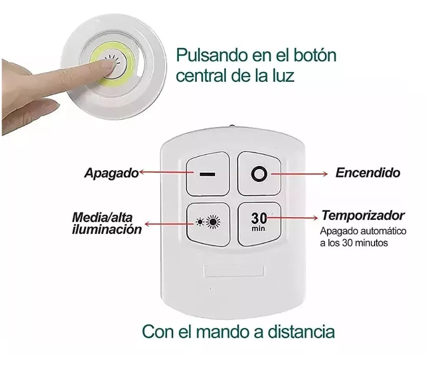 Lámparas Luz Led Inalámbrica Control X3